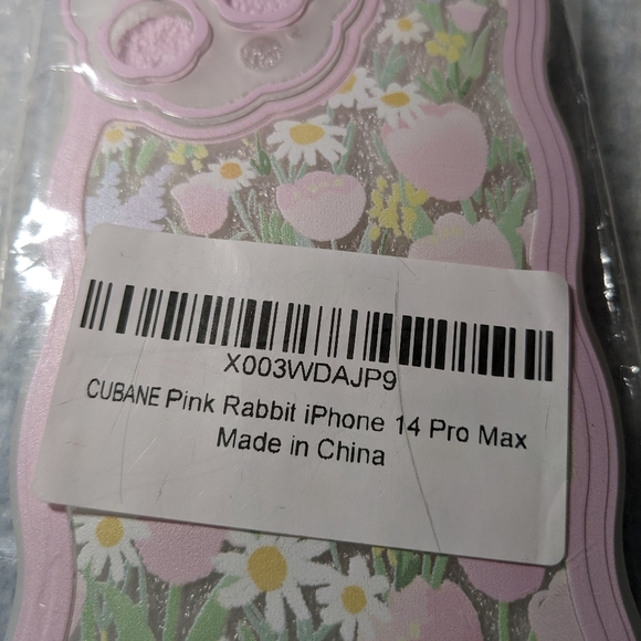 iPhone 14 Pro Max Clear, Cellphone Case, Pink. Floral, beaded chain. NWT. - Picture 7 of 9